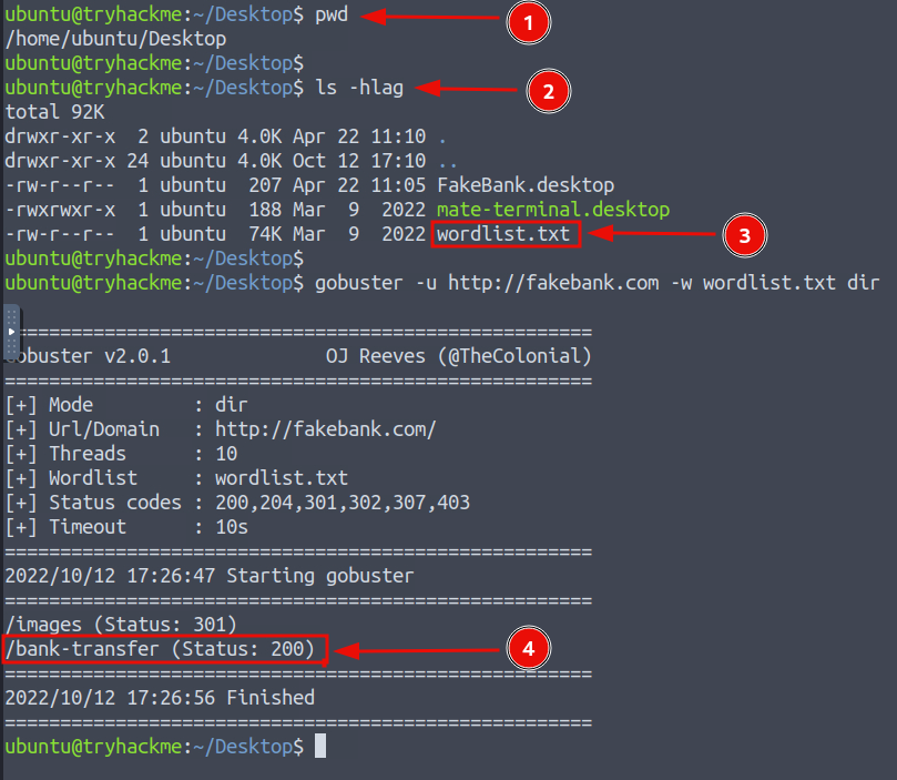 Gobuster results gobuster results