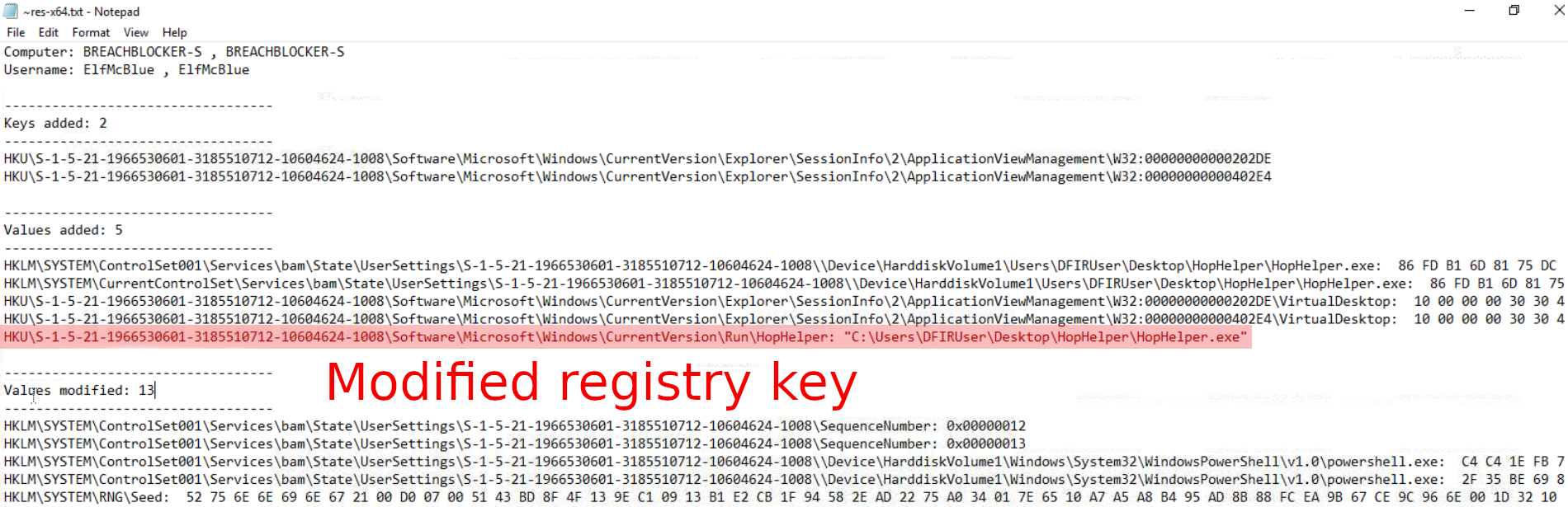 RegShot-Modified-Registry
