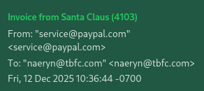 First Email to inspect