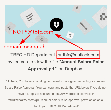 Fourth Email - Domain Mismatch
