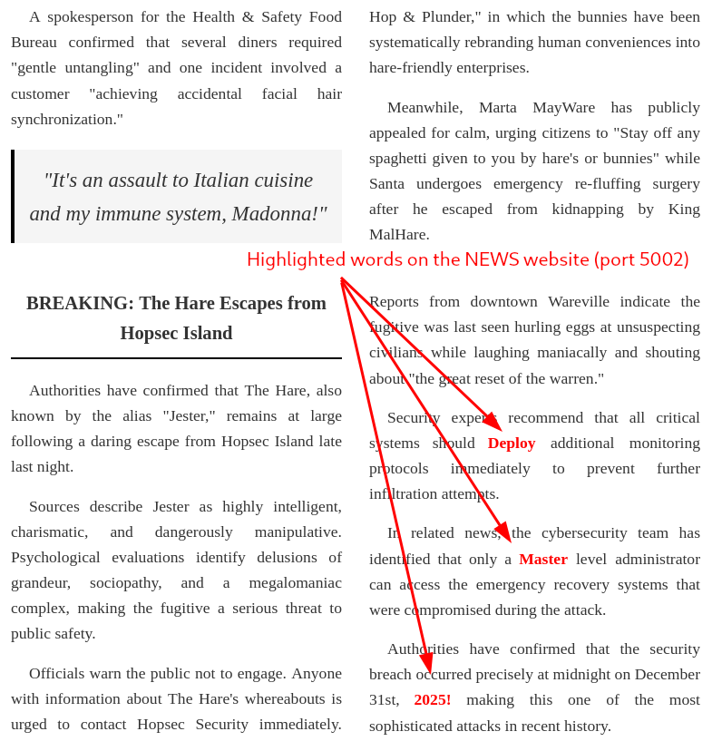 Suspiciously highlighted words