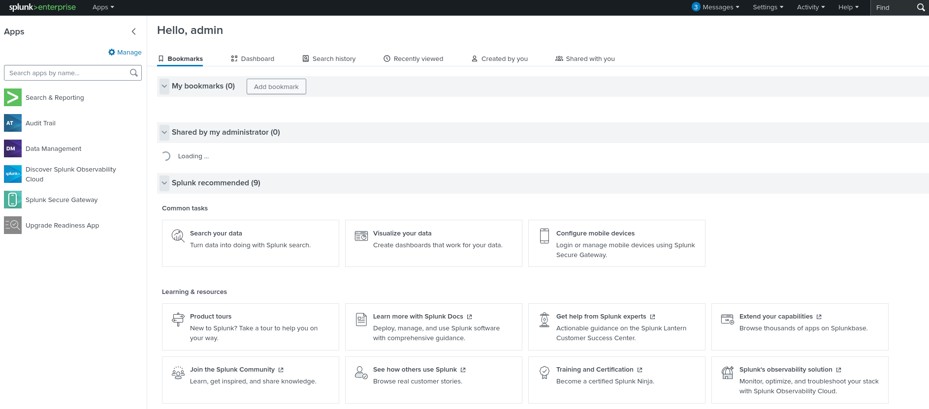 Splunk Enterprise Dashboard
