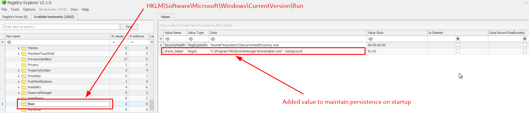 Configured to maintain persistance on startup