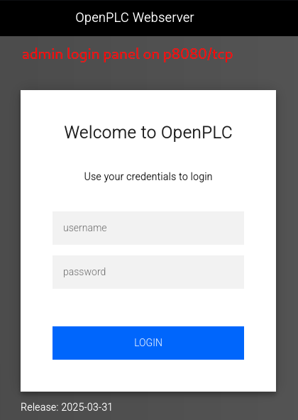 OpenPLC WebServer - Potential Admin Panel